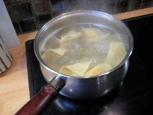 Ravioli in boiling water